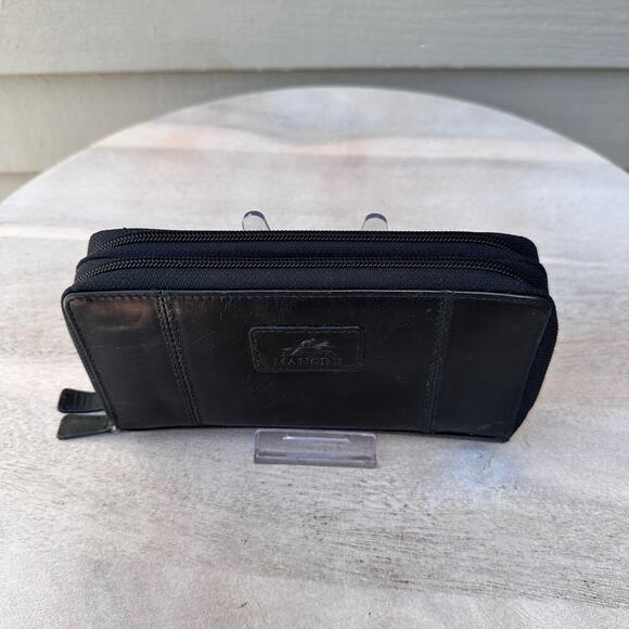 MANCINI Casablanca Collection RFID Secure Ladies Full Zip Black Wallet MSRP $115 - Picture 5 of 9